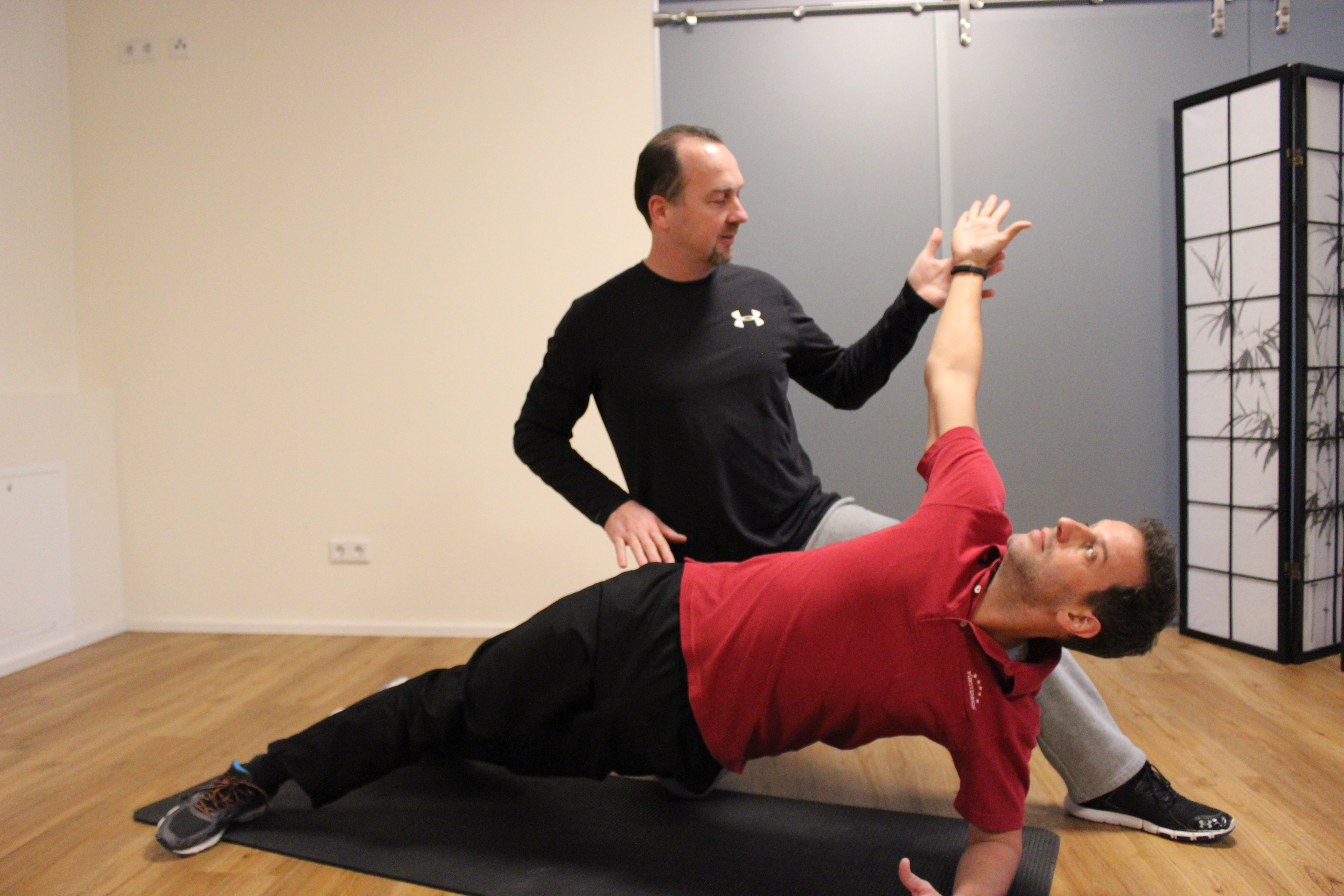 Stephan Müller im Training mit Schauspieler Florian Stadler (u.a. Sturm der Liebe, Rosenheim Cops, Dahoam is Dahoam, u.a.)